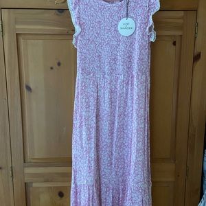 NWT Lost and Wonder Pick Me Midi dress size large pink and white